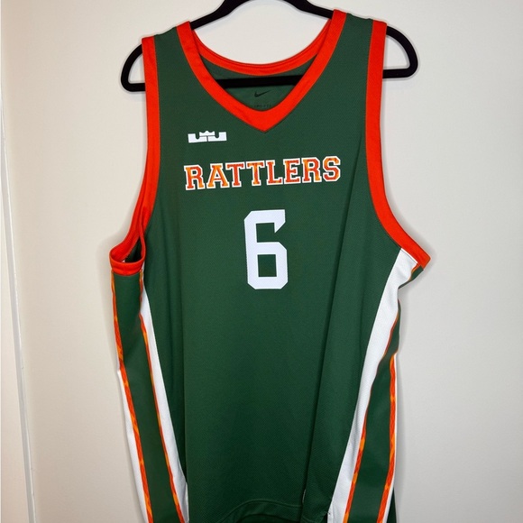 Men's Nike x LeBron James Green Florida A&M Rattlers Basketball Jersey - Picture 2 of 9